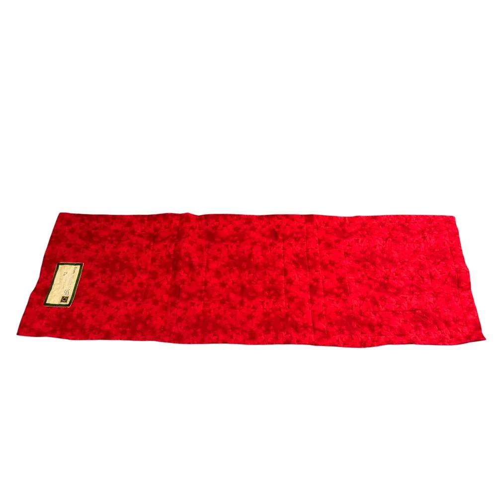 Handmade Quilted Christmas Table Runner Tuxedo Cat Holiday Decor Red Green 50x15